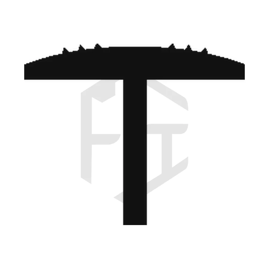 Sección del perfil AL 159, t de encuentro