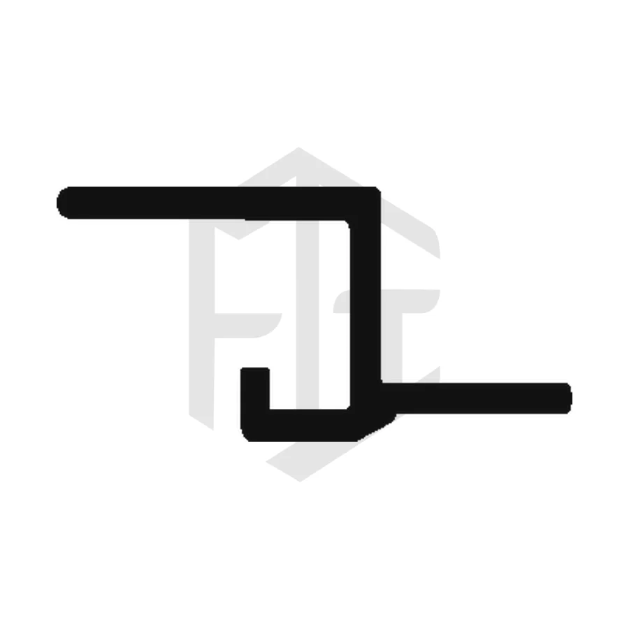 Sección del perfil AL 182, unión bisagra